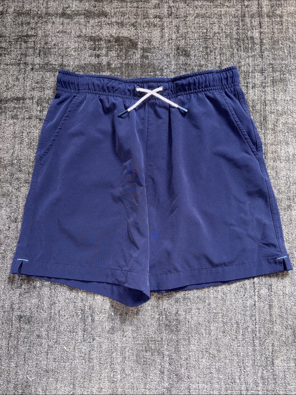 Vineyard Vines Navy Kids Performance Shorts with White Drawstring
